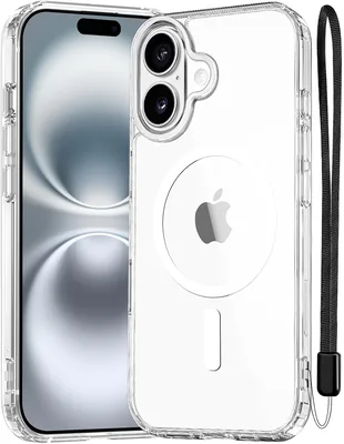Housse magnétique 'C' pour iPhone 16 (6,1 pouces), compatible MagSafe Ultimate - Protection contre les chocs et lanyard