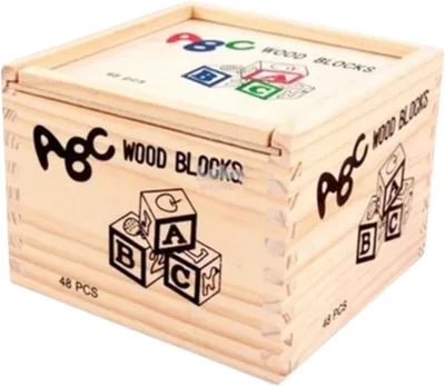 MEGASO ABC Wooden Alphabet Blocks - 48 Piece Educational Toy