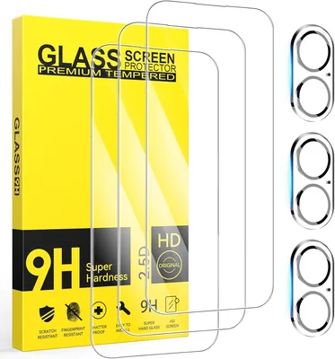 Niphabe 3 Pièces Protecteur d'Écran en Verre Trempé pour iPhone 17 avec Protection Arrière Caméra, Dur et Anti-Rayures
