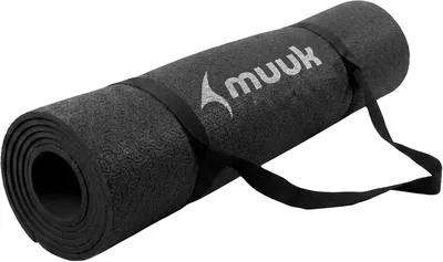 Muuk Fitness Tapete de Yoga de Espuma 4 mm con Correa para Ejercicio y Yoga