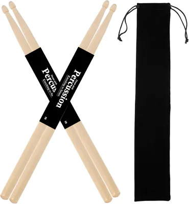 2 Pares de Baquetas Batería, Baquetas Profesionales de Arce 5B con Bolsa | Juego de Baquetas Electrónicas, 4 Piezas Antideslizantes