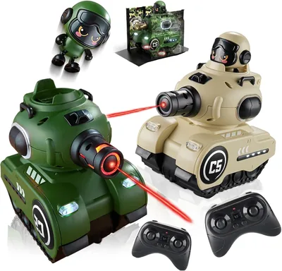 SKEKECIE RC Battle Tanks - Infrared & Sound Effects, Kids Toy Car