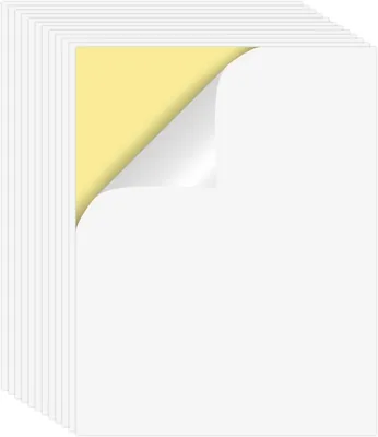 ورق طباعة لاصق A4 للطباعة على ملصقات الليزر والطابعات ذات الحبر - أبيض ماطري ذاتي اللصق