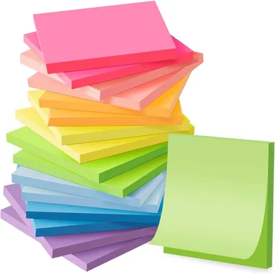 SKY-TOUCH Fluorescent Sticky Notes, 7.6x7.6cm, 8% Off