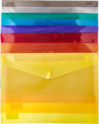 Meeco A4 Carry Folders, 5 Pack, Assorted