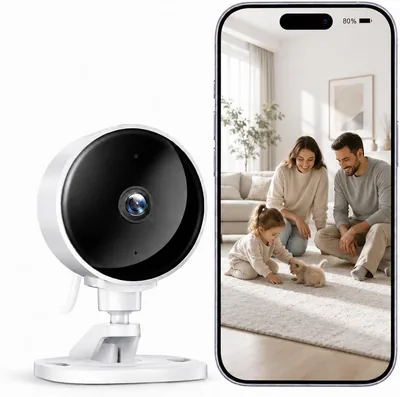 Cámara de seguridad WOLFANG para interiores, cámara CCTV 1080P con detección de movimiento y sonido