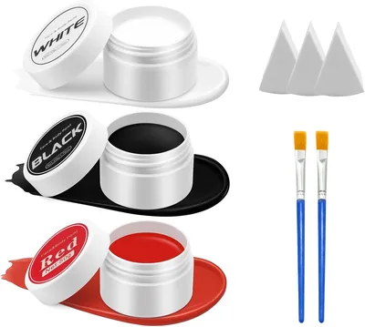 JUYANGYAN Halloween Clown Makeup Kit - Red Black White