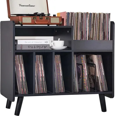 Record Player Stand Large Black Turntable Cabinet - Best Deal