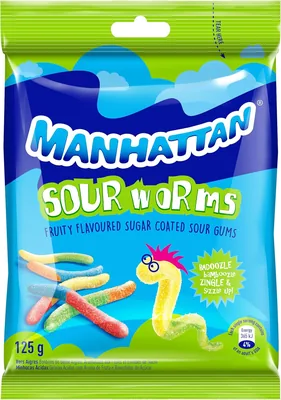 Manhattan Mini Sour Worms Gum 125g | Best Deal