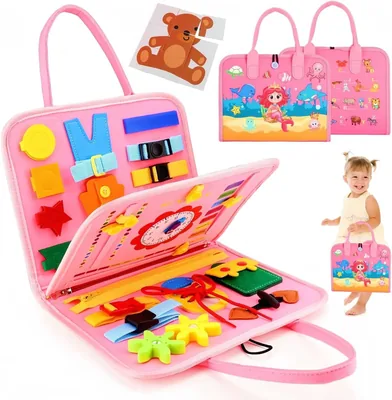 MCSWKEY Juguetes Montessori, Tablero 8 en 1, Sensorial para Niños, DIY
