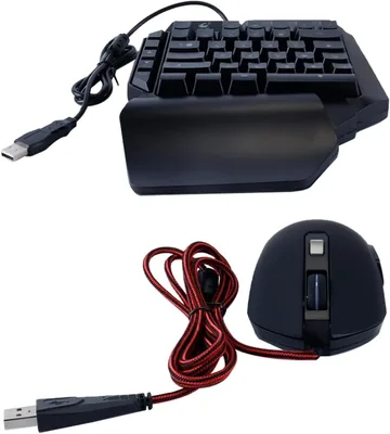 Ausi 1 Set One Handed Gaming Keyboard with Mouse, 39 Keys Backlit Mechanical Gaming for PUBG Best Deal