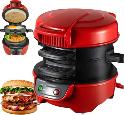 Frukostsandviksmakare, elektrisk burgerfabrik, muffinbaker, nonstick hamburgermaskin, vaffel, Egg McMuf - Best Deal