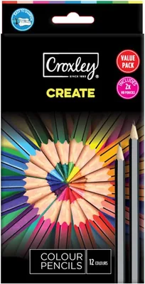 CROXLEY Wood Free Crayons 12p + 2HB Pencil | Best Deal