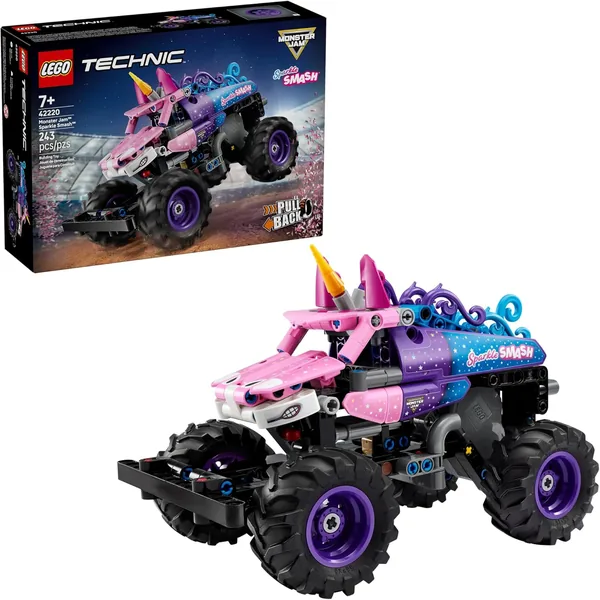 LEGO Technic Monster Jam Sparkle Smash Pull-Back Truck Toy for Boys & Girls
