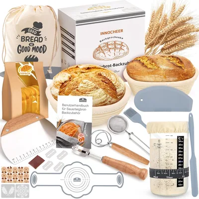 Sauerteig-Starterset: Bewährungskorb für Sourdough Starter, 25 cm und 23 cm | Best Deal
