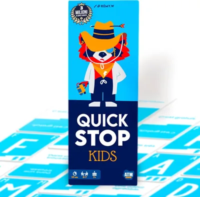 ATM Gaming QUICKSTOP Kids: Gioco di Carte per Bambini e Famiglie - Con 2-7 Giocatori - Divertente e Veloce