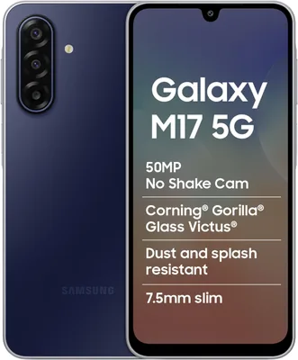 सैमसंग गैलेक्सी एम17 5G मोबाइल (साफ़र ब्लैक, 4GB रैम, 128GB स्टोरेज) | 50MP OIS ट्रिपल कैमरा | गोरिल्ला ग्लास विकटुस | IP54 - 100% ऑफ