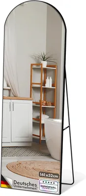 Floordirekt Full Body Spiegel, 161x52cm Arkadstandspiegel, Aluminiumlegeringskram, Tempererat glas
