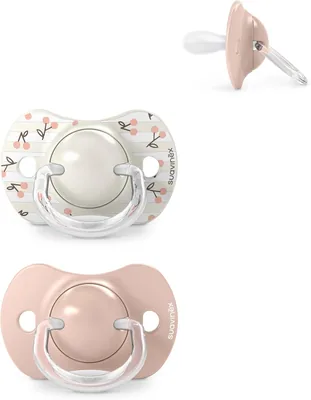 Suavinex - Paquete de 2 Chupetes para Bebés de 0/6 Meses y Neonatos con Teta Físiológica de Silicona SX Pro Simétrica, Plana
