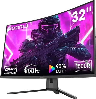 KOORUI G3221S Curved Gaming Monitor 32 Inch QHD 170Hz