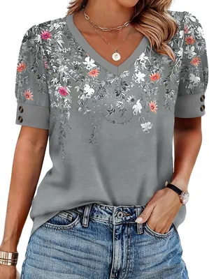 OFEEFAN Women's V Neck Shirts 54% Off