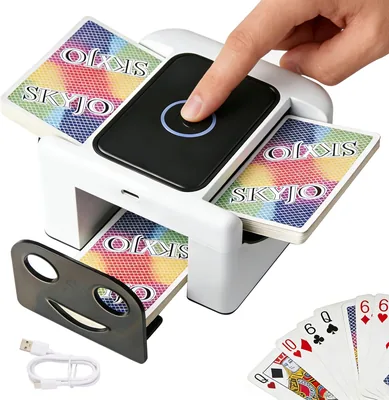 Buldoospok M5 2 Tray Rechargeable Card Shuffler - Batterie Intégrée 2000mAh, USB-C, Portable