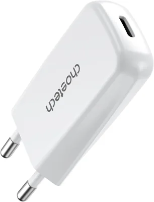 شحن جداري سريع Choetech PD3080، 20W USB-C، تصميم خفيف الوزن ومدمج متوافق مع iPhone وSamsung - 35% تخفيض