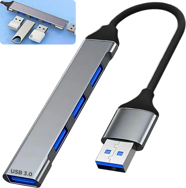Hub USB-A 3.0 Extensor Adaptador 4 em 1 Multiportas at 5 Gbps - USB 3.0, USB 2.0
