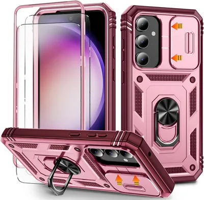 Samsung Galaxy S23 FE Case - Red/Pink with Screen Protector