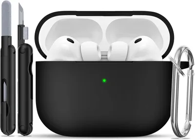 TNSNK Silicone Hoes voor AirPods Pro 3 - Zwart | Zacht, lichtgewicht, antislip, krasbestendig, draadloos/draadgebonden opladen