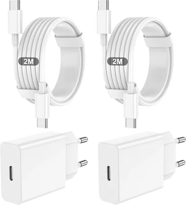 Caricabatterie USB-C, 2 Pack Cavi USB-C da 2M per iPhone 17/16/15/Plus/Air/Pro/Max e Galaxy S25
