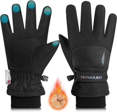 rivmount Kids Winter Gloves Ski Touchscreen Waterproof Warm for Boys Girls | Windproof Thermal Comfo