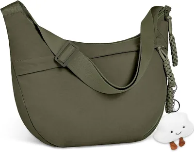 Sac à Épaule Croissant Velours avec Pendentif pour Femme, Meilleure Affaire