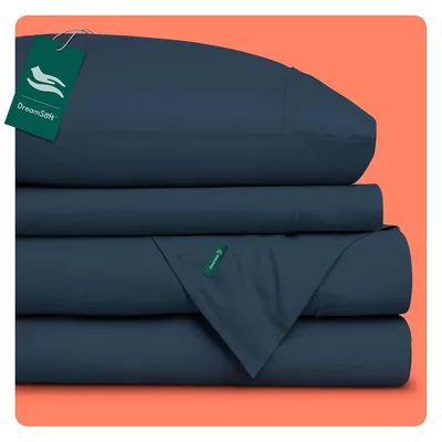Dreamlab Juego de Sábanas Premier 1800 Collection. Sábanas de Microfibra de Lujo Doble Cepillado (Azul Noche, Matrimonial) Mejor Oferta