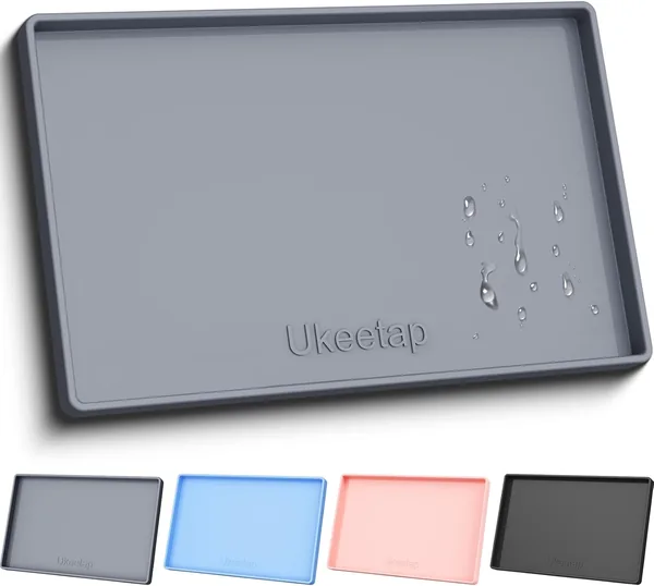ukeetap Extra Thick Silicone Mat Waterproof with Raised Edge 19 x 12