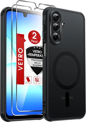 Copertina magnetica LeYi per Samsung Galaxy A17 5G con 2 pezzi di vetro temperato, Custodia per A 17 Trasparente Opaca anti impronte digitali - Miglior Affare