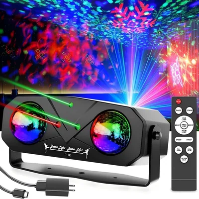 Dual Magic Ball LED Laser Stage Light - RGB Stars