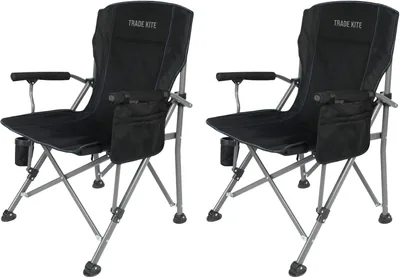 Trade Kite Camping Chair - Heavy Duty, 150kg, Padded, Cup Holder