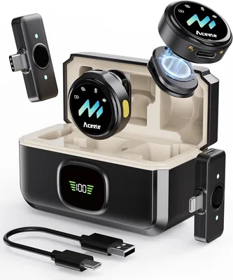 Microphone sans fil à attache magnétique pour iPhone & Android - Réduction du bruit, son haute fidélité, 24h d'autonomie, portée de 50m - Meilleur prix