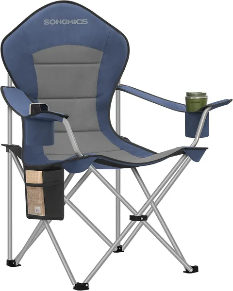 SONGMICS Camping Chair: Hocher, breiter Outdoor-Sessel mit Becher- und Telefonhalter - 29% Rabatt