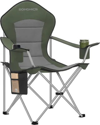 SONGMICS Camping Chair – Hocher, breiter Klappstuhl mit Becher- und Handyhalter – 34% Rabatt