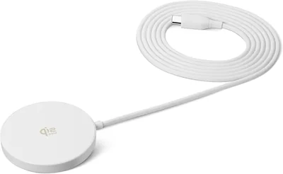 Chargeur sans fil Amazon Basics 25W Qi2.2 Certifié, Compatible MagSafe pour iPhone 17/16/15/14/13/12, Magnétique