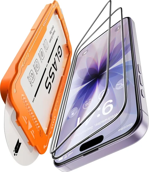 Zeniss Glass Film for iPhone 17 [US Military No.1 Standard Aviation Material & Creative Guide Frame] 2 Piece Set