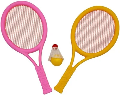 Tennis Racket Playset for Kids - Pink & Yellow