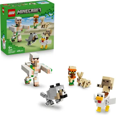 LEGO Minecraft Attaque dans le Désert - Figurine Cheval de Poule, 6 Figurines y compris Golem en Fer & Loup Bébé - Enfants (32% Off)