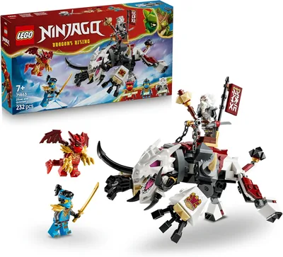 LEGO NINJAGO Zilvar e Grimtak la Bestia del Drago Ninja con Figura Azionata e 3 Minifigure Inclusi Kai e Nya - Nascita