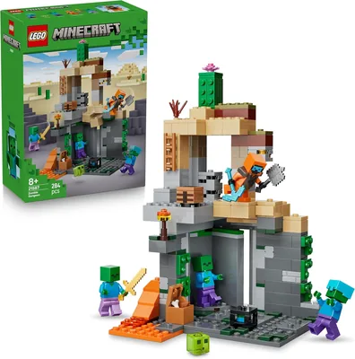 LEGO Minecraft Zombie Hole - Konstruktionslego med 3 Zombier, för 8-åriga