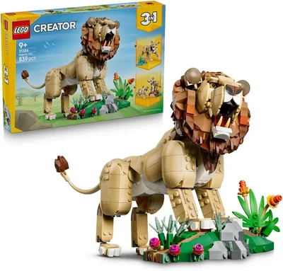 LEGO Creator 3 w 1 Dzikie zwierzęta: Lew, zabawka konstrukcyjna, 3 opcje budowania, najlepsza oferta