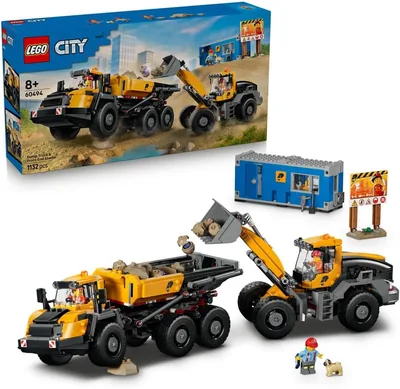 LEGO City Camion Benne et Chargeur Avant - Camions Jouets - Véhicules de Construction Fonctionnels avec 3 Mini-Figures - Thème STEM pour Anniversaire