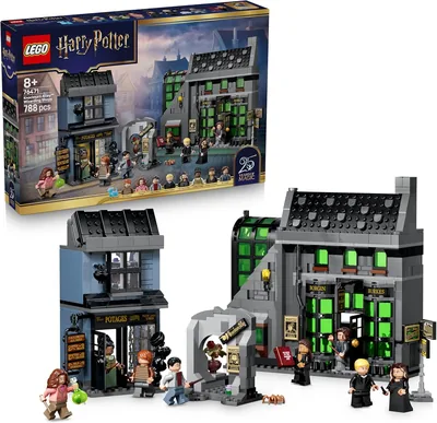 LEGO Harry Potter Magiczne sklepy na ulicy Śmiertelnego Nokturnu - zestaw konstrukcyjny z 8 minifigurkami (Najlepsza Cena)